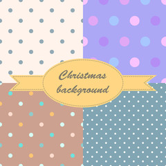 Set winter blue seamless pattern with small circles and dots for Christmas design. Christmas background