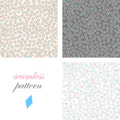 Seamless simple light pattern of pink dots and diamonds