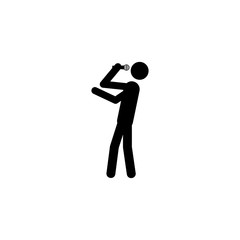 Singer with microphone icon. Silhouette of a musician icon. Premium quality graphic design. Signs, outline symbols collection icon for websites, web design, mobile app