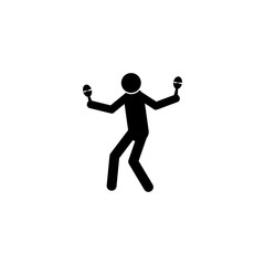 Fototapeta na wymiar Man plays on maracas icon. Silhouette of a musician icon. Premium quality graphic design. Signs, outline symbols collection icon for websites, web design, mobile app