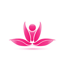 Pink lotus plant spa icon