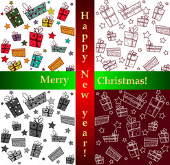 Set of christmas patterns (seamlessly tiling). Can be use for Christmas card design