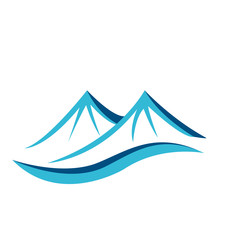 Mountain terrain over the horizon icon