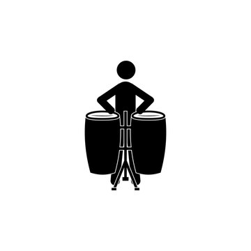 recommend clip art: Ethnic drum player icon. Silhouette of a musician icon. Premium quality graphic design. Signs, outline symbols collection icon for websites, web design, mobile app
