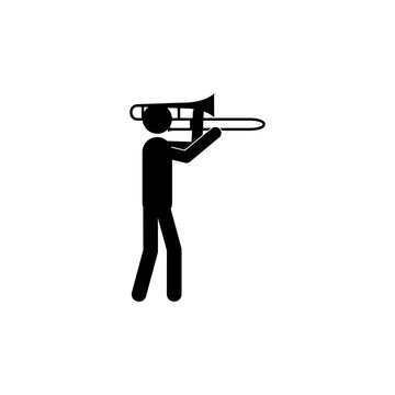 recommend clip art: Trombone player icon. Silhouette of a musician icon. Premium quality graphic design. Signs, outline symbols collection icon for websites, web design, mobile app