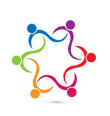 Swirly people teamwork figures icon