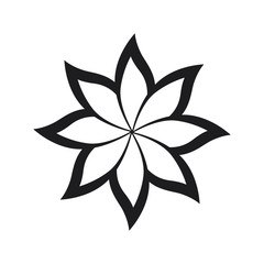  Flower Icon on white background