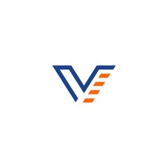 V Letter Initial Check Icon Logo Vector