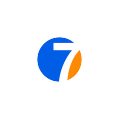 7 Number Alphabet Logo Vector