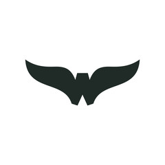 W Wings Initial Letter Logo Vector