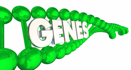 Genes DNA Strand Genetic Code Word 3d Illustration