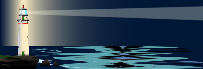 Lighthouse Night Background