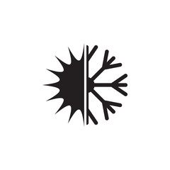 snowflake with sun icon. Winter element. Premium quality graphic design. Signs, outline symbols collection, simple icon for websites, web design, mobile app