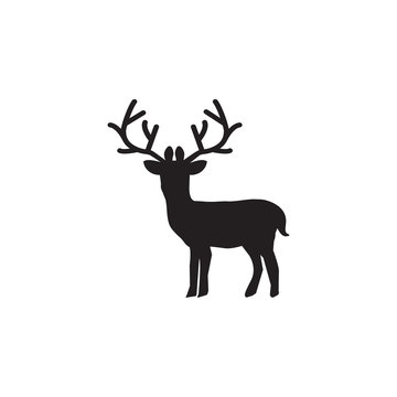Deer Icon. Winter element. Premium quality graphic design. Signs, outline symbols collection, simple icon for websites, web design, mobile app