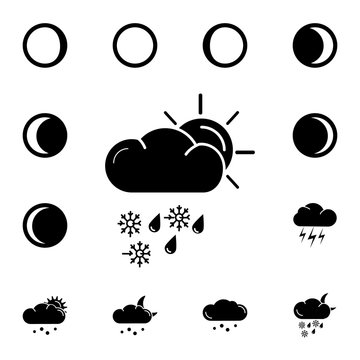 sunny sleet whether icon. Set of weather sign icons. Web Icons Premium quality graphic design. Signs, outline symbols collection, simple icons for websites, web design, mobile app