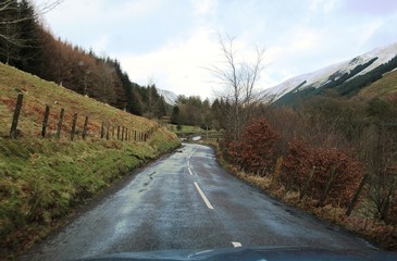 Country road in the Scottish borders area
