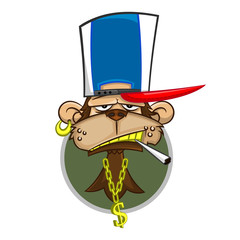 Bad Monkey Logo cartoon vector