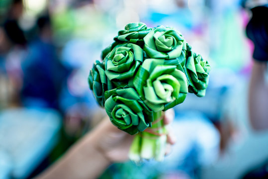 Decorative Flowers From Folded Leaves