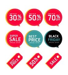 Set of Sale price tag collection