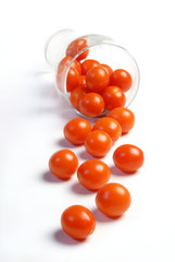 Cherry tomatoes isolated on white wackground    