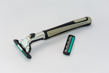 close up photo of shaver with isolated white background