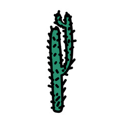 Cactus hand drawn icon 