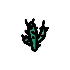 Cactus hand drawn icon 