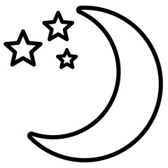 moon icon on white background