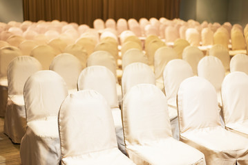 A detail shot of a meeting room chairs