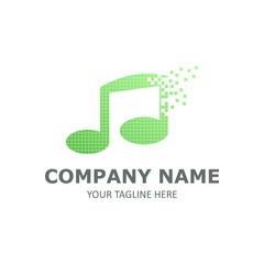 Music note symbol vector logo illustration