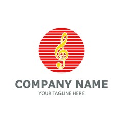 Fototapeta premium Music note symbol vector logo illustration