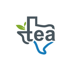 Texas Line Maps with Tea Letter Inside Logo Vector