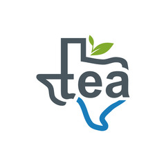 Fototapeta premium Texas Line Maps with Tea Letter Inside Logo Vector