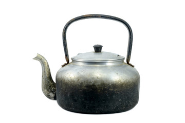 Antique Kettle with Old Condition Has isolated a white background.File contains clipping paths so it is easy to work.