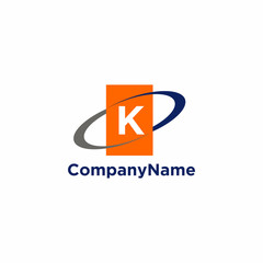 Orange Square with Abc Initial Letter Logo Vector