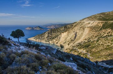 Fototapeta na wymiar Panoramic view of the mountains and coast of Kefalonia