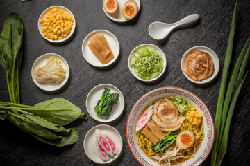 典型的な日本のラーメン　Ramen set of typical Japanese style