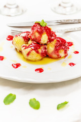 Czech blueberry dumplings