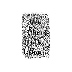 Hand brush lettering happy new year with patterns on Turkish 