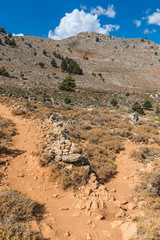 Stony landscape of  the Tsambika mountain on the Rhodes Island, Greece