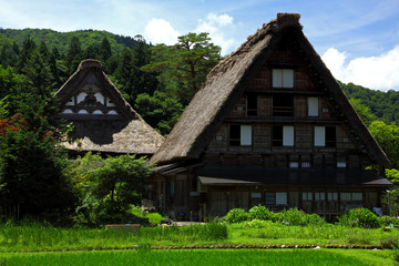 Fototapeta na wymiar Spring at Shirakawa-go village and vicinity 