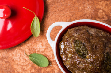 Traditional meatloaf with spices