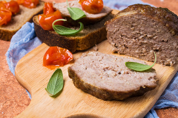 Traditional meatloaf with spices