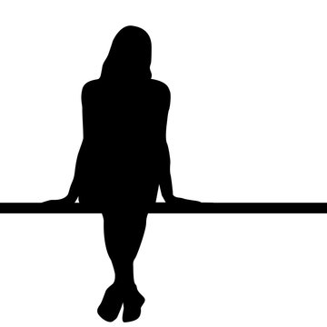 Woman Silhouette Sitting On A Bench