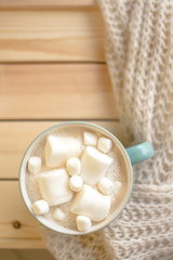 Cup of coffee with marshmallow