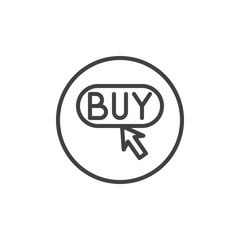 Buy button and cursor arrow line icon