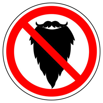 Prohibition sign of beard, vector