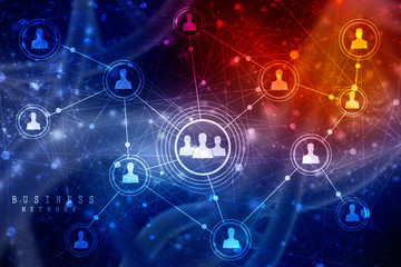 2d illustration Business Network 