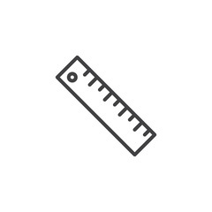 Measuring ruler line icon