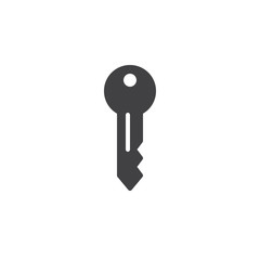 Key icon vector, filled flat sign, solid pictogram isolated on white. Door key symbol, logo illustration.